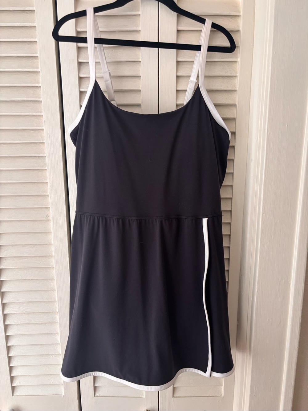 Black Workout Dress with White Trim